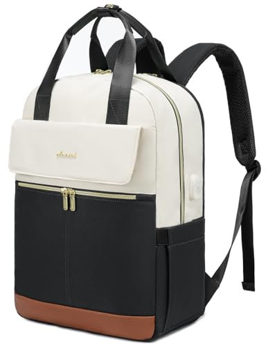 LOVEVOOK Laptop Backpack Women, 15.6 Inch Stylish Rucksack Bag for Womens, Work Bag Travel Backpack with USB Charging Port, Lightweight Daypacks Back Pack for Office Teacher Nurse College