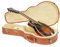 Crossrock Relief Series Mandolin Case for F-Style | Carved Red Wood Finish, Mink Fleece Interior, Locking Latches – Wooden Arched Hardshell - Redwood(CRW630MFRO)
