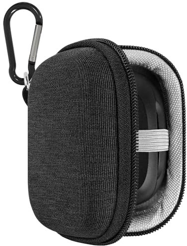 Geekria Shield Earbuds Case Compatible with Skullcandy EcoBuds, Dime 2, Dime 3, Smokin' Buds True Wireless Earbud, Replacement Hard Shell Travel Carrying Bag with Carabiner Clip (Grey)