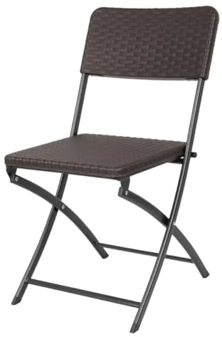 Bolero Indoor Outdoor Rattan Folding Chairs HS558 (Pack of 2), Brown
