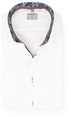 Marvelis Herrenhemd | Modern Fit | Kurzarm 12 cm | Uni Weiß | New Kent Kragen | Gr. 40