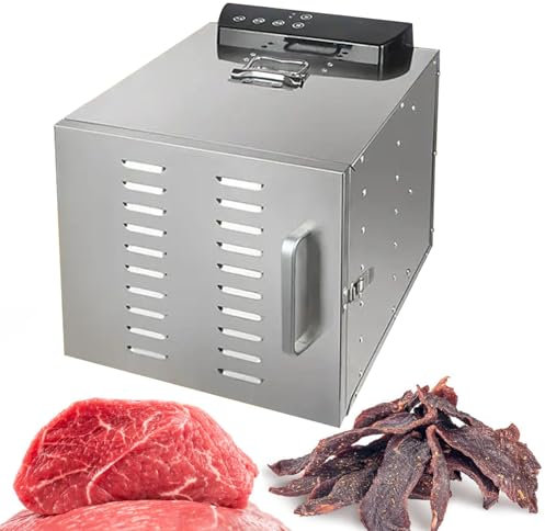 6/8 Layers Digital Display Food Dehydrator - Beef Jerky, Fruits, Veggies - 400 W Stainless Steel Small Household Fruit Drying Equipment, Dehydrater Biltong Maker, 0-24 Hours Timer,6Layer-220V