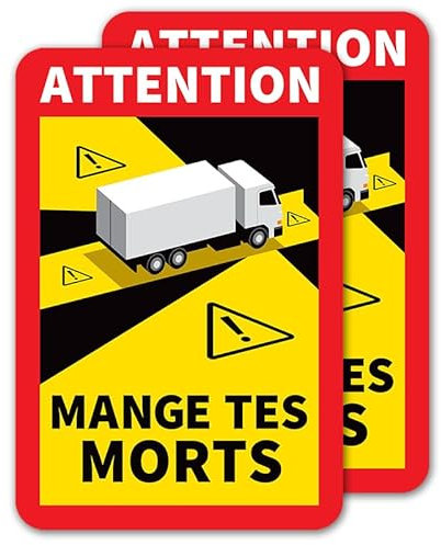 2 Aufkleber Vergessen Sie die Toten, Humor, Parodie, toter Winkel, nicht zugelassen, dekorativ, Vinyl, für Innen- und Außenbereich, wasserfest (2 Stück, 12 x 18 cm)