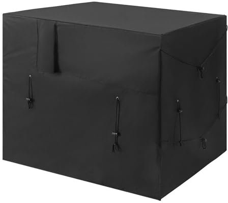 Pool Heater Cover Waterproof Outdoor, 210D Oxford Cloth Swimming Pool Heat Pump Cover, Anti-UV Dustproof Windproof Outdoor Swimming Pools Equipment Protective Covers, 40 x 34 x 31