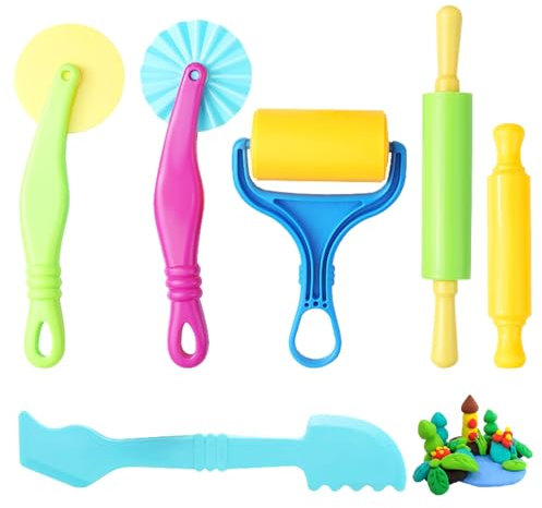 6 Stück Knete Zubehör,Knete Werkzeug Knetwerkzeug Set,Knete ab 2 Jahre Strandspielzeug Kinder,Sandspielzeug Strand Spielzeug,Wiederverwendbare Spielzeug Strand,Kinder Outdoor Beach Knetwerkzeug