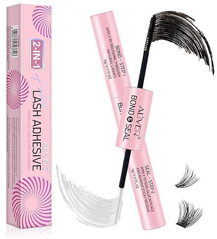 2 IN 1 Eye Lash Glue Long Lasting|Wimpernkleber 7 Tage Haltf|Bond and Seal Lash Glue for Sophisticated Makeup|WimpernkleberWasserfest|Wimpernkleber Schwarz Suitable for Sensitive Eyes