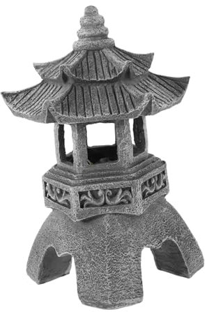 Mipcase Solar Zen Steinpagoden-Laterne Wetterfest Asiatische Outdoor Gartendekoration Kunstvoll Gestaltete Detaillierte Solarlampe Für Garten Park Und Langlebig Und Traditionsreich