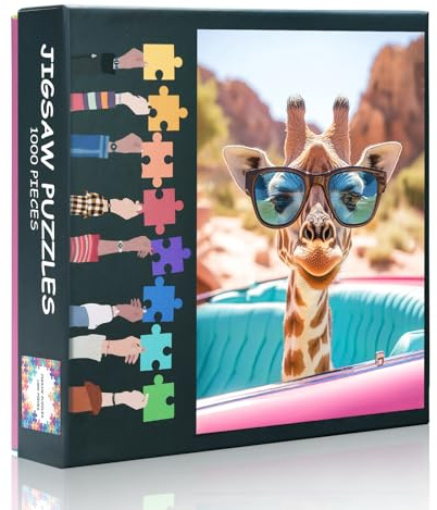 Puzzle 1000 Teile Erwachsene - Giraffe Wildlife Art Difficult 70 x 50 cm, Familie herausfordernde Puzzle-Spiel, Geburtstag Party Geschenk für Männer Frauen Home Decor