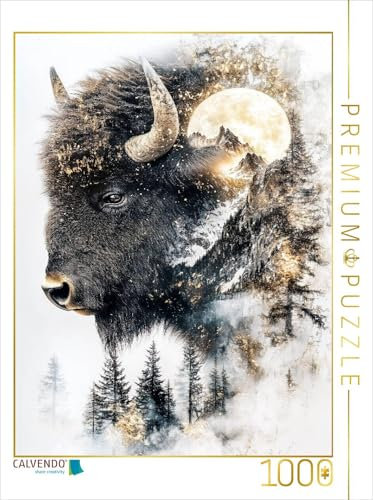 CALVENDO Puzzle Bison | 1000 Teile Lege-Größe 48 x 64 cm Foto-Puzzle für glückliche Stunden