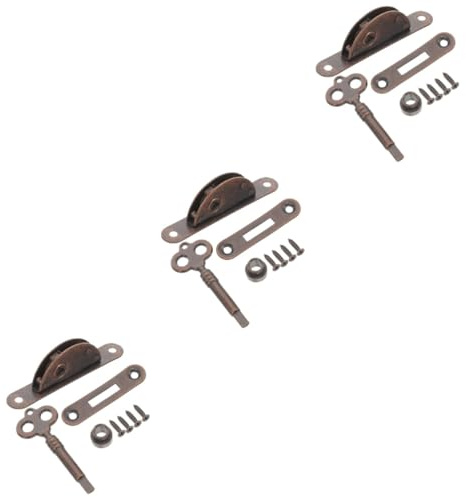Operitacx 3 Ensembles Serrure Semi-circulaire En Bronze Tiroir Monté À Clé Nombre Ancien Encart Chambre à Coucher Serrure Antique Intérieur Garde-robe Porte Rétro Armoire Le Fer