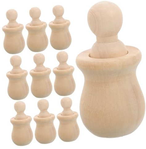 HOMSFOU 10 Satz Unfertige Holz Puppen zum Bemalen Diy Malfigur für Bastelprojekte Fördert die Fantasie und Feinmotorik von Kindern Holzfigur für Spiel und Dekoration