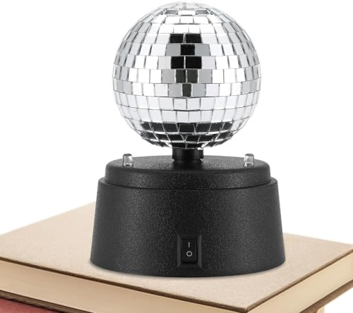 Tanzlicht auf Basis von Spiegelkugel, batteriebetriebene Discokugel | leichter Mini-Ball, DJ-Investition für die Hochzeitsbars, rotierende Disco-Lampe für Bandstruktur, Ball für