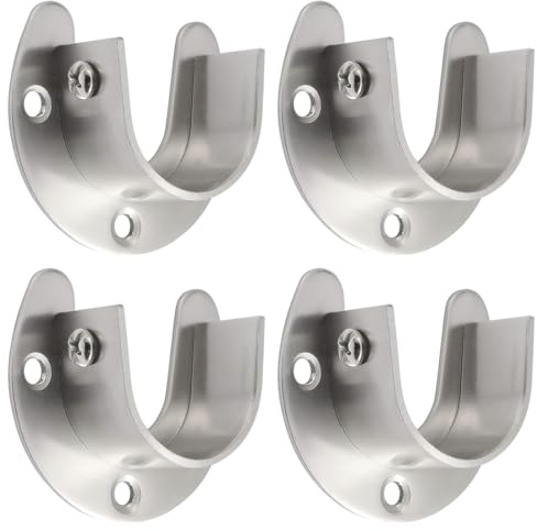 EIHI 4 Stück Rundrohr Halterung, Flanschsitz aus Edelstahl, Mit 22mm Dehnschrauben, für Rundrohre, Schrankrohr Stange, Kleiderschrank Kleiderstange, Flansch Stangenhalter, kleiderstange halterung
