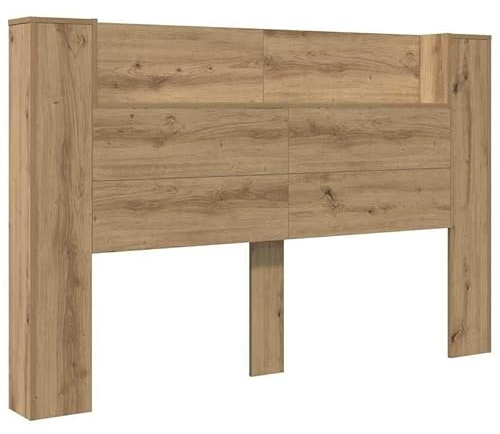 Eleganz Kopfteil aus Holzwerkstoff mit Regal - Schlichtes Design für Moderne Schlafzimmer - Stabile Eichenoptik - Platzsparend & funktional