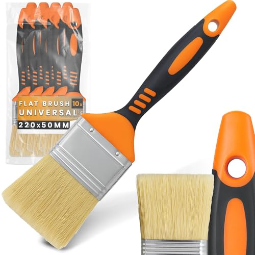 10x Instalguru Malerpinsel Flachpinsel 50 mm Universell Pinsel Lausrpinsel Lackpinsel Farbpinsel Lackierpinsel für Holz Wand Möbel Zäune Metall DIY-Projekte Streichen