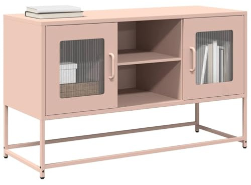 Lumanois Mobile TV Rosa 100,5x39x60,5 cm in Acciaio, Mobili TV, 17.4kg-853381