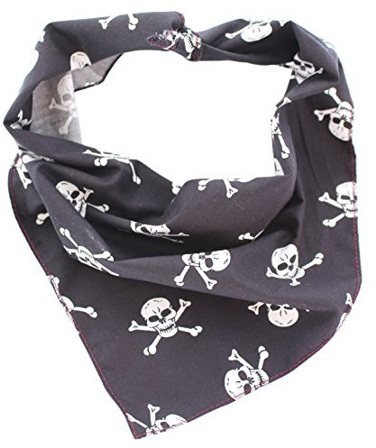Pet Pooch Boutique Skulls Bandana for Dog, X-Small/Small, Black