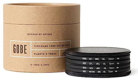 Gobe - Kit filtri per obiettivi 72 mm UV, polarizzatore circolare (CPL), ND8, ND1000