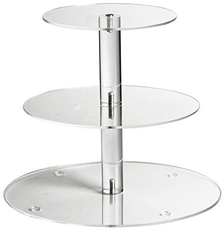Acrylic Cupcake Stand, Clear Dessert Display Hoder Stand With Base for Wedding, Party, Baby Shower, Get-together, 3 Tier Round, Transparent