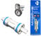 M-Wave Unisex – Erwachsene Carousel BB BSA SQ Kompakt Innenlager, Silber/Blau, Für 68 mm Gehäuse, L1: 119 mm, L2 27 mm