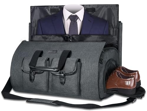 UNIQUEBELLA Handgepäcktasche Große Seesack Anzug Reisetasche Wochenendtasche Flugtasche mit Schuhbeutel für Männer Frauen Alter: über 6 Jahre alt, Drak Grey, Medium, Reisetasche