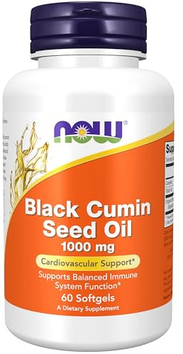 NOW Foods Supplements, Black Cumin Seed Oil, 1,000 mg, Cardiovascular Support*, 60 Softgels