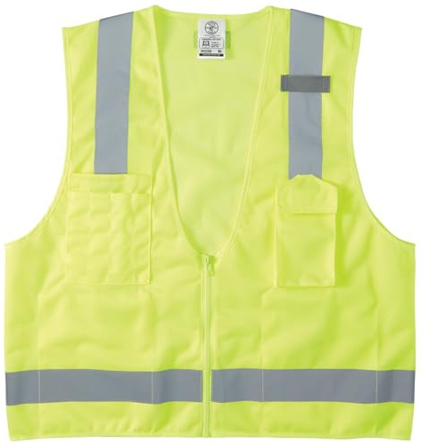 KLEIN TOOLS 60268 Safety Vest, High-Vis Reflective Mesh with 8-Pockets, XL