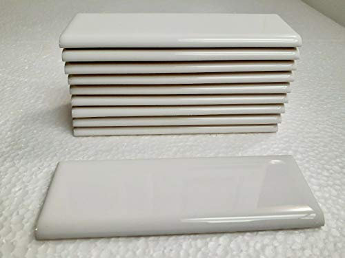Arctic White 2x6 in Ceramic Tile Bullnose Trim Edge 2 x 6 inch Daltile Color 0190 Box 10 Piece
