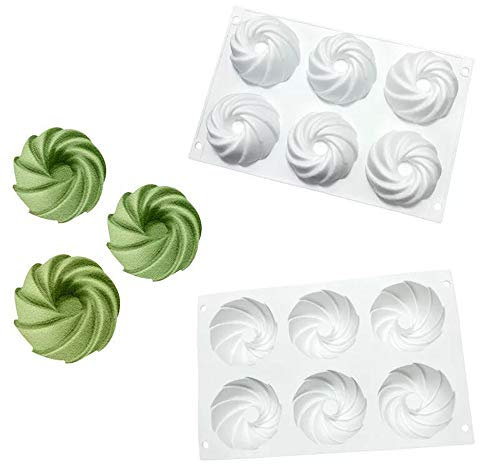 Multifonctions Moule à gâteau en Silicone Moule à gâteau D Bakeware Moule DIY fleur en spirale 6 trous