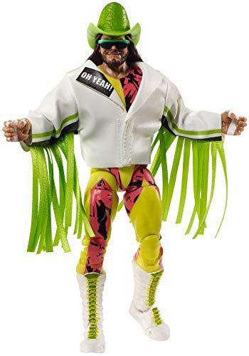 WWE MATTEL Ultimate Edition Macho Man Randy Savage Actionfigur, 15,2 cm, mit austauschbaren Köpfen, austauschbaren Händen und Einstiegsausrüstung, für Kinder ab 8 Jahren, GVC14