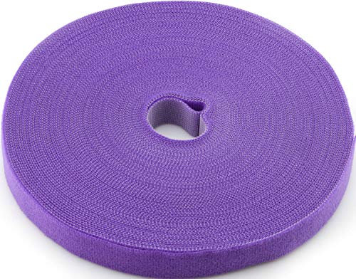 Saisn Rouleau de ruban adhésif de fixation réutilisable 1,9 cm avec crochet double face (22,9 m, violet)