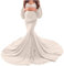 Walaka Robe Grossesse de Photographie Elégante Vetements Maternité Robe Longue en Dentelle Epaule Dénudé Femme Enceinte Costume Habillée de Shooting Photo Mariage Plage Cérémonie