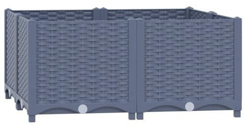 vidaXL Hochbeet Blumenkasten Gartenbeet Pflanzkasten Gemüsebeet Pflanzbeet Frühbeet Pflanzkübel Blumenbeet Blumenkübel 80x80x38cm Polypropylen