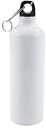 GUMEI Bouteille d'eau Blanche à Sublimation avec Mousqueton en Aluminium et Bouilloire étanche