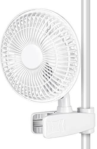 HealSmart Clip Fan, 6-Inch Grow Tent Fan, Monkey Fan, Adjustable 90° Angles, 15W, 2-Speeds Control, 1 Pack