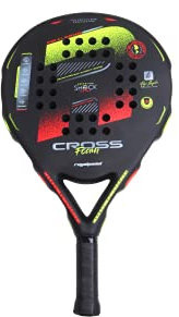 Royal Padel Supercross - Raqueta de pádel con marco bidireccional, fibra de vidrio tubular y núcleo suave de goma EVA y polietileno (amarillo)