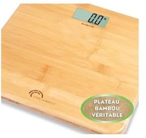 LITTLE BALANCE 8466 My Bamboo, elektronische Personenwaage, 150 kg/100 g, echter Bambus
