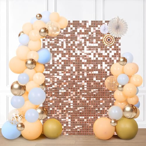 Shimmer Wall Backdrop Sequin Backdrop Shimmer Wall Panel Rose Gold Glitter Backdrop Panels Decoration Birthday Party Wall Drape 12 Panels