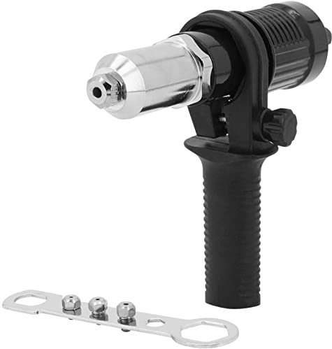 LSHK Rivet Gun Adapter Kit with Handle Grip Riveter Drill Attachment Riveting Hand Tool Insert Nut for Cordless Electric Power Drill