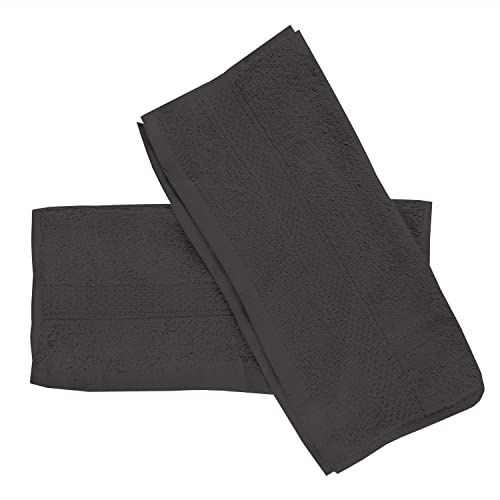 Soleil d'ocre, Lagune Set of 2 Guest Towels, Cotton, Grey, 30 x 40 cm