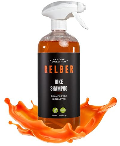 relber - Champú para Bicicletas 1L | Limpiador Bicicleta Biodegradable y Neutro | Bike Shampoo | Limpieza Bicicleta MTB o Bicicleta Carretera | Limpiador Bicicleta Espuma Detergente Bicicletas Bike