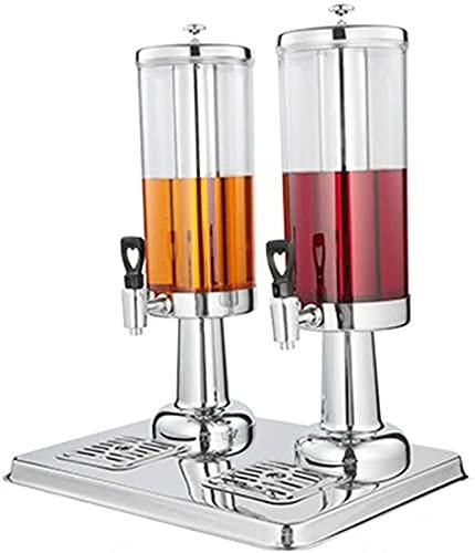 Getränkespender Bierzapfanlage Getränkespender Edelstahl Doppelschüssel Fruchtsaftautomat 6L Getränk Orangensaft Kommerzieller Getränkeautomat Sprühsaft Ding