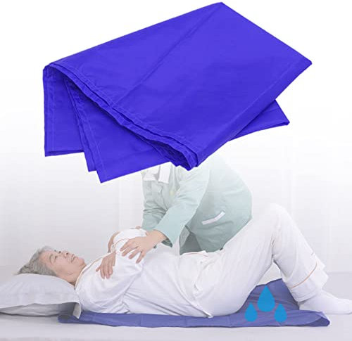 GJWB Wiederverwendbare Blaue Gleitlaken, Mehrzweck-Patiententransferhilfe für ältere, behinderte und gelähmte Menschen, waschbares Krankenhausbettlaken, 118 cm x 76 cm