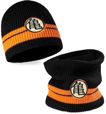 Dragon Ball Z Bonnet Ensemble Bonnet et Snood Cadeau Anime Manga Accessoire Officiel Taille Unique Homme Ado Garcon