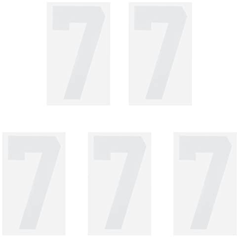 sourcing map Iron on Number 7 Heat Transfer 8 White Single Number for Team Uniform, Sports T-Shirt, Football, Basketball, Baseball Pack of 5