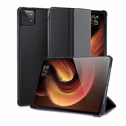 DLveer Funda para Xiaomi Pad 6 11 Inch/Xiaomi Pad 6 Pro 11 2023 - Ultradelgada Smart Cover con Función de Auto-Sueño/Estela Funda para Xiaomi Pad 6/Xiaomi Pad 6 Pro 11 Pulgadas 2023 Tablet,Negro