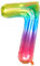 Ponmoo 40 Zoll Foil Luftballon Zahl 7 Neon Regenbogen (101cm), Helium oder Luft, Riesige Folienballons Nummer 0-100, Große Ballons für Hochzeitstag und Geburtstagsparty Ballon Dekoration