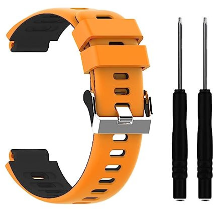 735XT Ersatzbänder für Garmin Forerunner 735XT Armband, Silikonarmband Wasserdichte Sportbänder Kompatibel mit Garmin Forerunner 220 230 235 620 630 Approach S20 S5 S6 Wechselarmband (Orange)