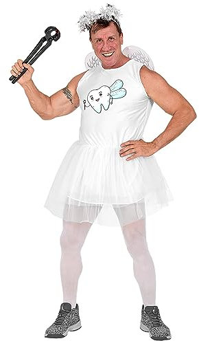 MIMIKRY Lustiges Zahnfee Herren-Kostüm Kleid Flügel Kopfschmuck JGA Junggesellenabschied, Größe:XL/XXL