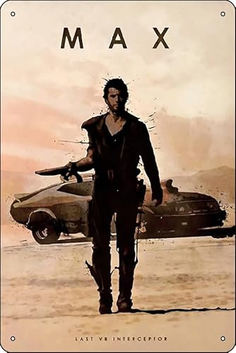 Max rockatansky V8 Interceptor – Auto-Legenden Fotodruck, Metall-Blechschild, Wanddekoration, 20,3 x 30,5 cm